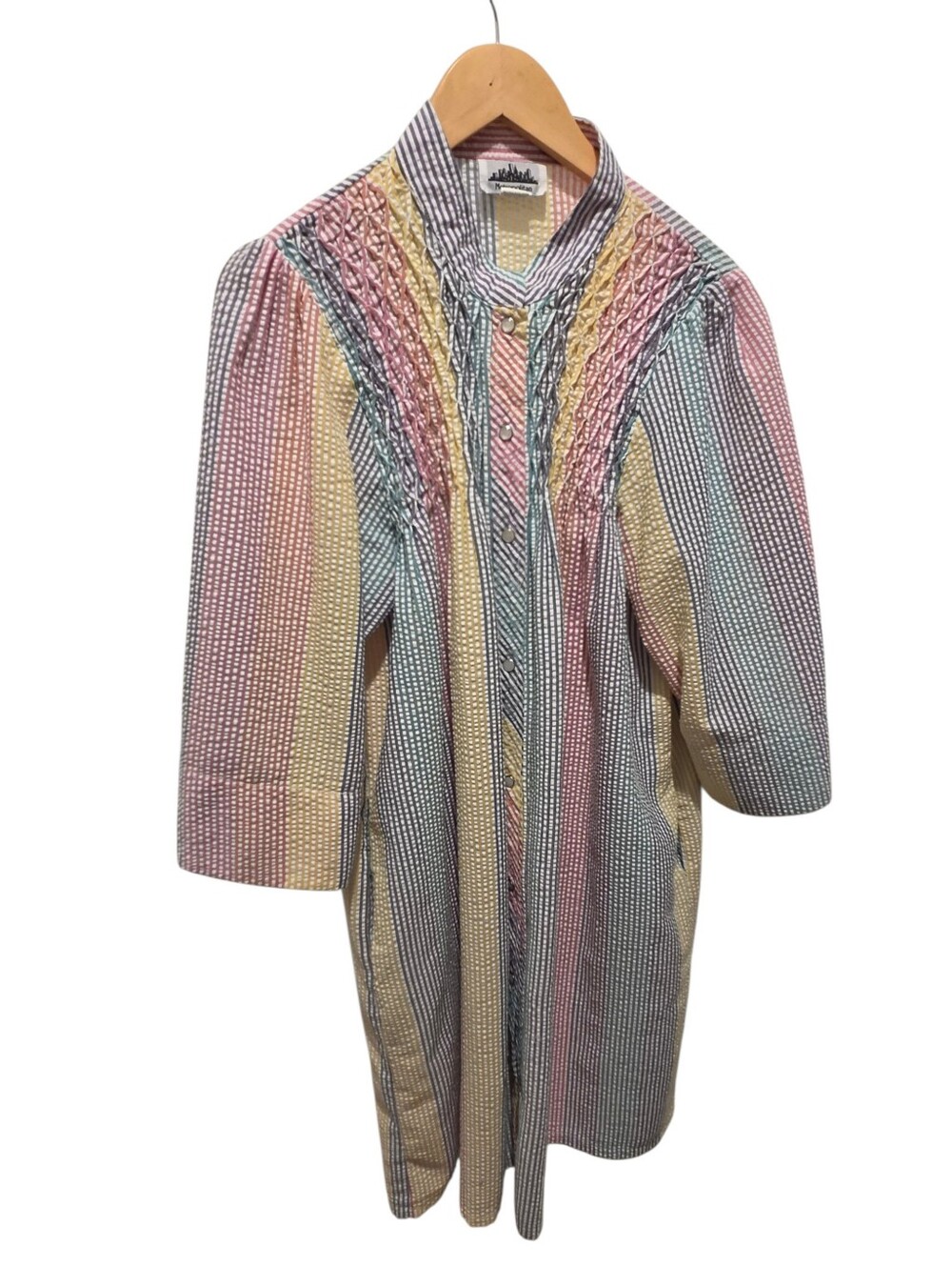 Women's Rainbow Metropolitan Dress With Snap Buttons and Pockets